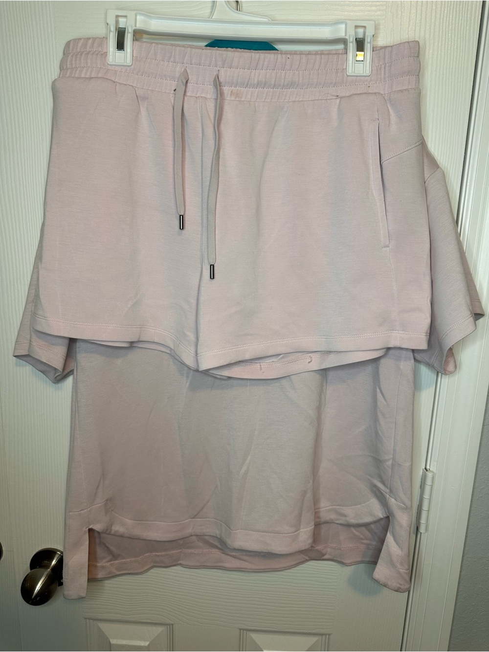 Women's Layered Drawstring Skirt - Light Pink